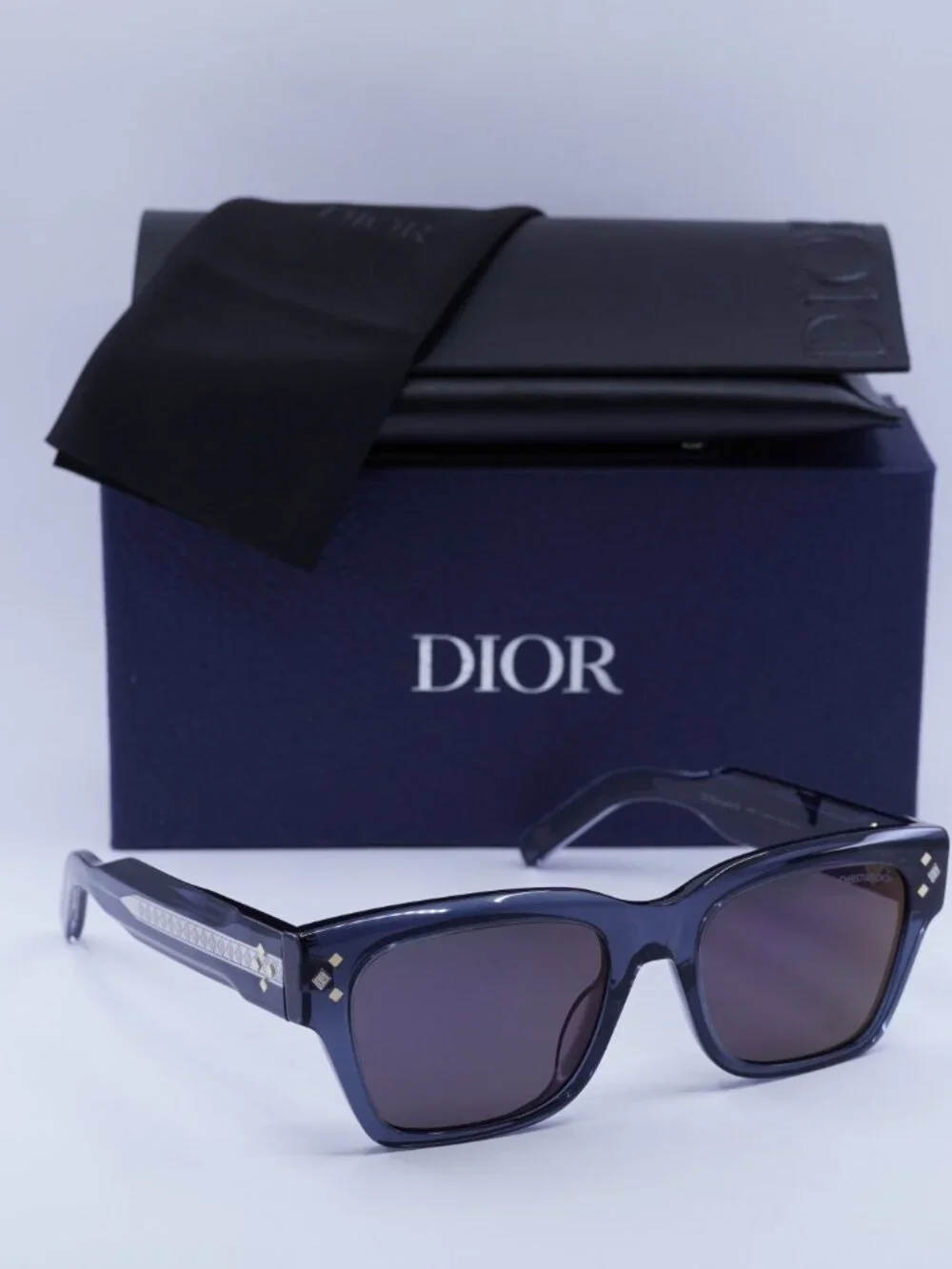 Dior CD DIAMOND S2 30G7 Square Sunglasses - Blue / Purple Mirrored